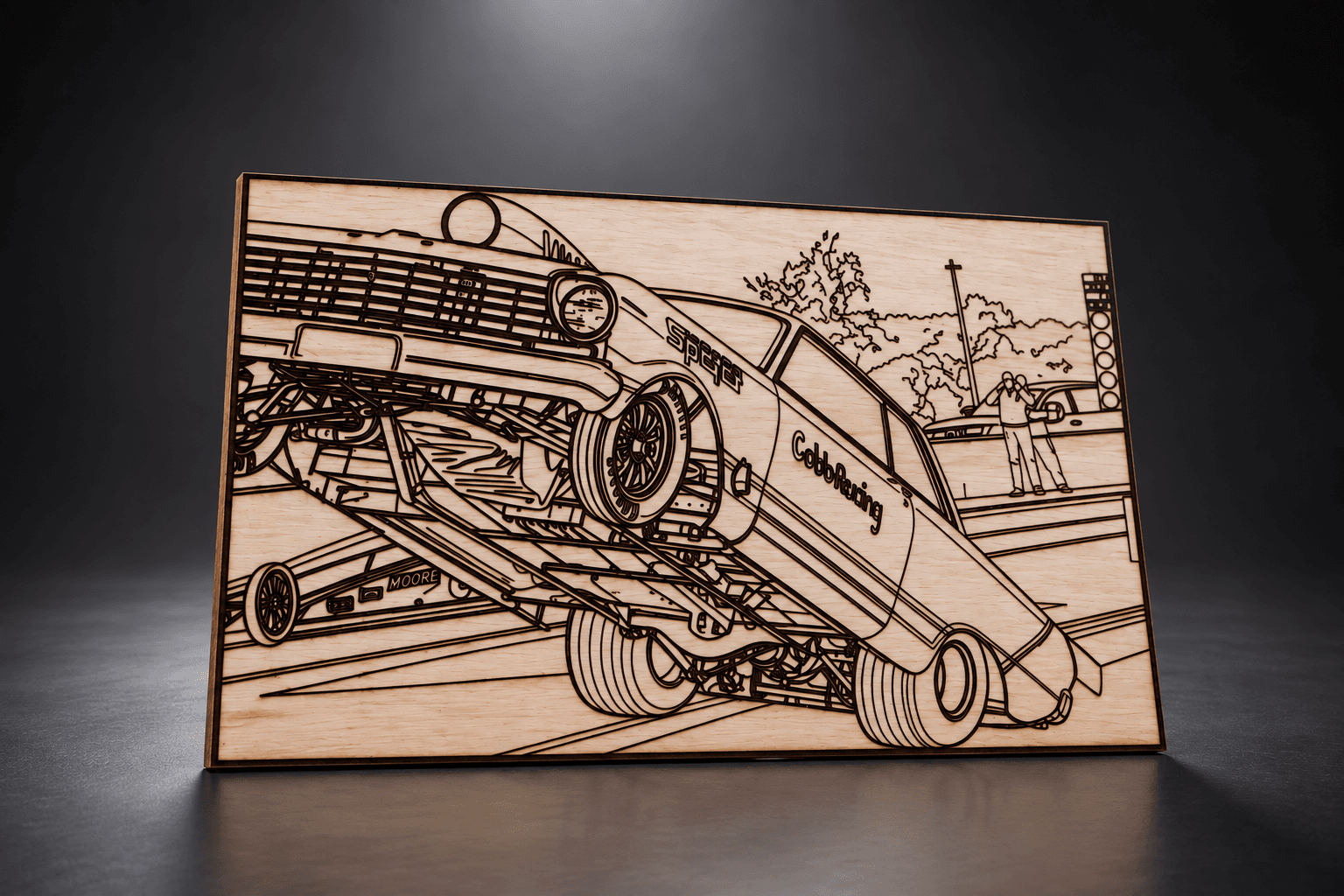 Custom laser engraving by Nomad Works & Co.