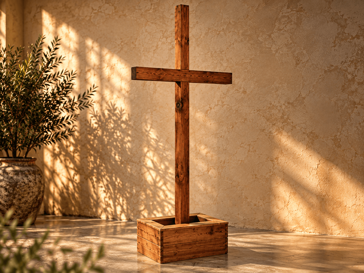 Handcrafted wooden cross by Nomad Works & Co.